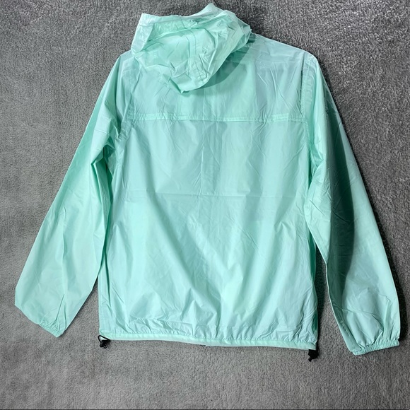 PEEKABOO BEANS Green Windbreaker Juniors Medium Full Zip Hoodie Lightweight Coat - Picture 3 of 13